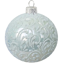 Шар "Вьюнок-веточка морозная" (белый), 65мм, в подарочной упаковке КУ-65-18470/1