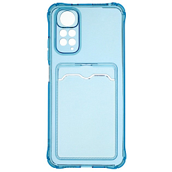 Задняя накладка ZIBELINO Silicone Card Holder Case для Xiaomi Redmi Note 11 Pro 4G/5G (голубой) защита к