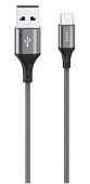 Кабель USB <--> Type-C  1.2м MAVERICK Textile & Metall, C4, серый