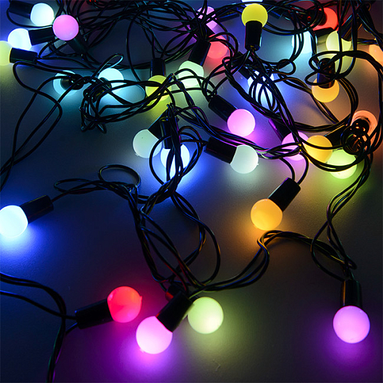 Гирлянда "Нить" 5 м, свечение мульти, "Шарики" матовые BL-550M, FUNRAY