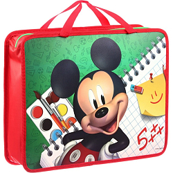 Папка пластиковая с ручками А4, на молнии, 75х330х260 мм, Микки Маус 7481010