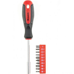 Отвертка MATRIX Fusion + биты + адаптер, 11 пред., PH + SL + Torx, CrV, 3к рукоятка "anti slip"// 11453