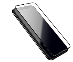 Противоударное стекло FAISON для iPhone 12 Pro Max (6.7), Dustproof, черное, сеточка, полный клей