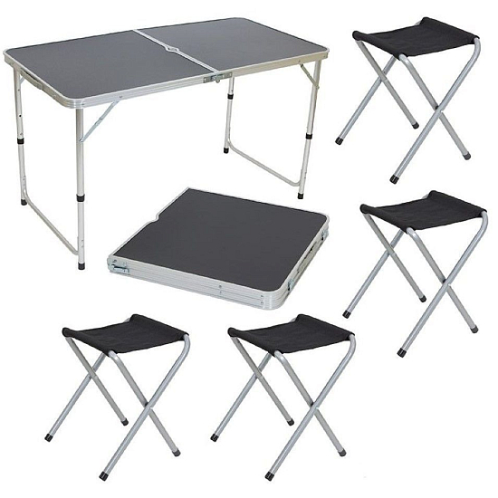 Комплект мебели ECOS "Пикник" CHO-150-E (стол и 4 стула ) черный арт.992992