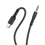 Кабель Jack 3.5 <--> Type-C  1.0м HOCO UPA17 чёрный