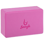 Блок для йоги Sangh, 23×15×8 см, цвет розовый