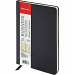 Блокнот БОЛЬШОЙ ФОРМАТ (200х252мм) В5, BRAUBERG Income, кожзам, 128л, клетка, черный, 125204