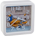 Часы-будильник PERFEO Quartz "PF-TC-014", квадратные 10,5*10,5 см, маяк