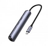 USB Type-C Хаб Ugreen USB-C 5-in-1 (CM418) (2xUSB3.0-A/  HDMI/ RJ-45/ Type-C)