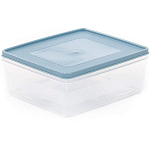 Контейнер Dolcezza №13 с крышкой, 2л (прозрачный, крышка серо-голубая)