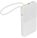 Внешний АКБ BASEUS Bipow 2 (10000mAh), White, Digital Display со встроенным кабел емUSB-C 20W