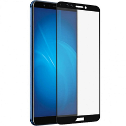 Противоударное стекло DF для Honor 7A Pro/Y6 (2018)/Honor 7C/Y6 Prime (2018) FG0004 черное, полный клей