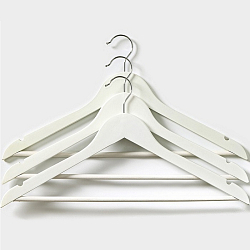 Плечики для одежды с перекладиной Доляна, набор 3 шт, размер 44,5×23 см дерево клён, белый 7162567