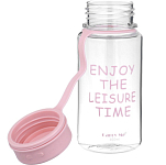 Бутылка для воды, 450 мл, с ситечком, 17.5 х 10.5 см, розовая   10703145