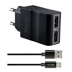 Сетевое ЗУ 2USB 2.4A INKAX CD-65 microUSB черный