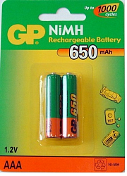 Аккумулятор GP R03 650 mAh BL-2 NiMh