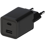 Сетевое ЗУ 1USB/1Type-C 3A MAXVI A304, черное, 15W