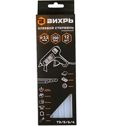 Клеевой стержень 11х200мм, 12шт. ВИХРЬ 73/5/6/4