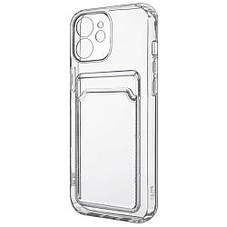 Силиконовый чехол Clear Card для iPhone 11 прозрачный с карманом для пластиковых карт