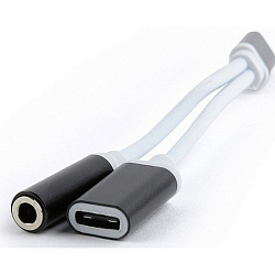 Переходник Jack 3.5 <--> Type-C/Type-C Cablexpert CCA-UC3.5F-02 черный, пакет
