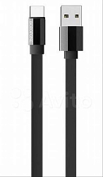 Кабель USB <--> Type-C  1.2м BOROFONE BU8 Glory плоский, чёрный