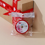 Лента атласная «От всего сердца», красная, 4 см × 5 метров