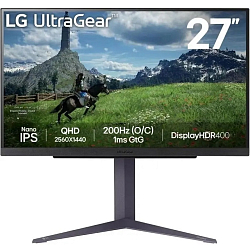Монитор игровой 27" LG UltraGear 27GS85Q-B (IPS/ 2560x1440/ 200 Гц) черный
