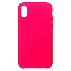 Задняя накладка Silicone CASE для iPhone X/XS розовый неон