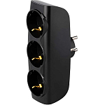 Тройник 3 гн. SMARTBUY SBE-16-A04b-3z, черный, 16А