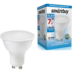 Лампа светодиодная SMARTBUY GU10 (MR16) 7W/4000K (рефлекторная, нейтральный свет) (1/10/50)