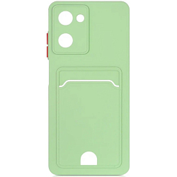 Силиконовый чехол DF для Realme 10 (4G) DF rmCardCase-04 (light green) с отделением для карты