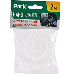Нано-лента двусторонняя клейкая многоразовая, прозрачная, 2 м (1/12/240)