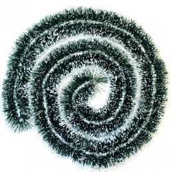 Гирлянда "Норка" зеленая с белыми кончиками, 100мм, дл.1,8м