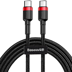 Кабель Type-C <--> Type-C  2.0м BASEUS Cafule series черно-красный, 3A (CATKLF-H91)