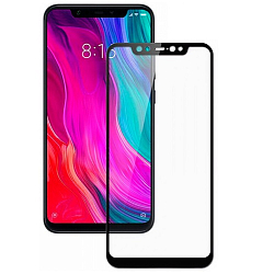 Противоударное стекло 20D KEIS для Xiaomi Mi8 черное, полный клей