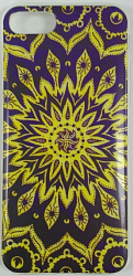 Силиконовый чехол FINITY для iPhone 7/8 синий, с жёлтыми узорами