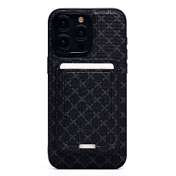 Задняя накладка SM022 SafeMag для iPhone 15 Pro Max (black) c картхолдером