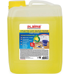 Средство для мытья пола 5кг LAIMA PROFESSIONAL концентрат, "Лимон", 601606