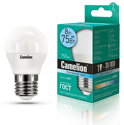 Лампа светодиодная CAMELION G45 8W/3000K/E27