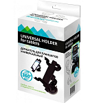 Автомобильный держатель 13-25см для планшетов универсальный на присоске, черный, поворот 360°