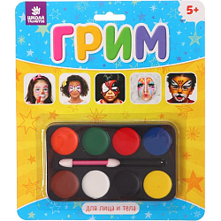Грим для лица и тела 8 цветов по 3 г, аппликатор, МИКС 3803686