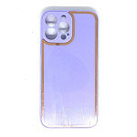 Задняя накладка AKSS для iPhone 13 Pro Max, светло-фиолетовый, имитация стекла с защитой камеры
