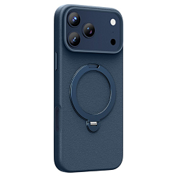 Задняя накладка KEEPHONE MEHOLD MAGSAFE LEATHER CASE WITH RING HOLDER для iPhone 17 PRO MAX, BLUE