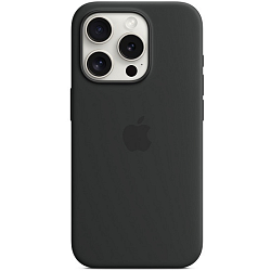 Силиконовый чехол SILICONE CASE MagSafe для iPhone 15 Pro №01 Black (АНИМАЦИЯ в цвет чехла)