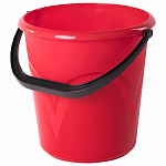 Ведро 8л LAIMA 603892, без крышки, пластиковое, пищевое, с глянцевым узором, цвет красный, мерная шкала