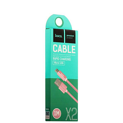 Кабель USB <--> microUSB  1.0м HOCO X2 розовое золото