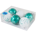 Набор шаров 6 см, 6 шт., цвет: зеленый+белый SYCB17-291 арт.003320