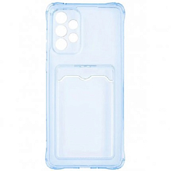 Задняя накладка ZIBELINO Silicone Card Holder Case для Samsung Galaxy A51 (голубой) защита камеры