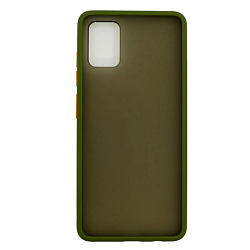 Задняя накладка Zibelino Plastic Matte для Samsung A52 зеленая окантовка