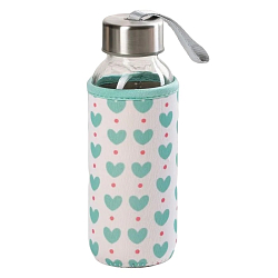 Бутылка для воды стеклянная в чехле «Ваниль», 300 мл, h=17 см, рисунок МИКС